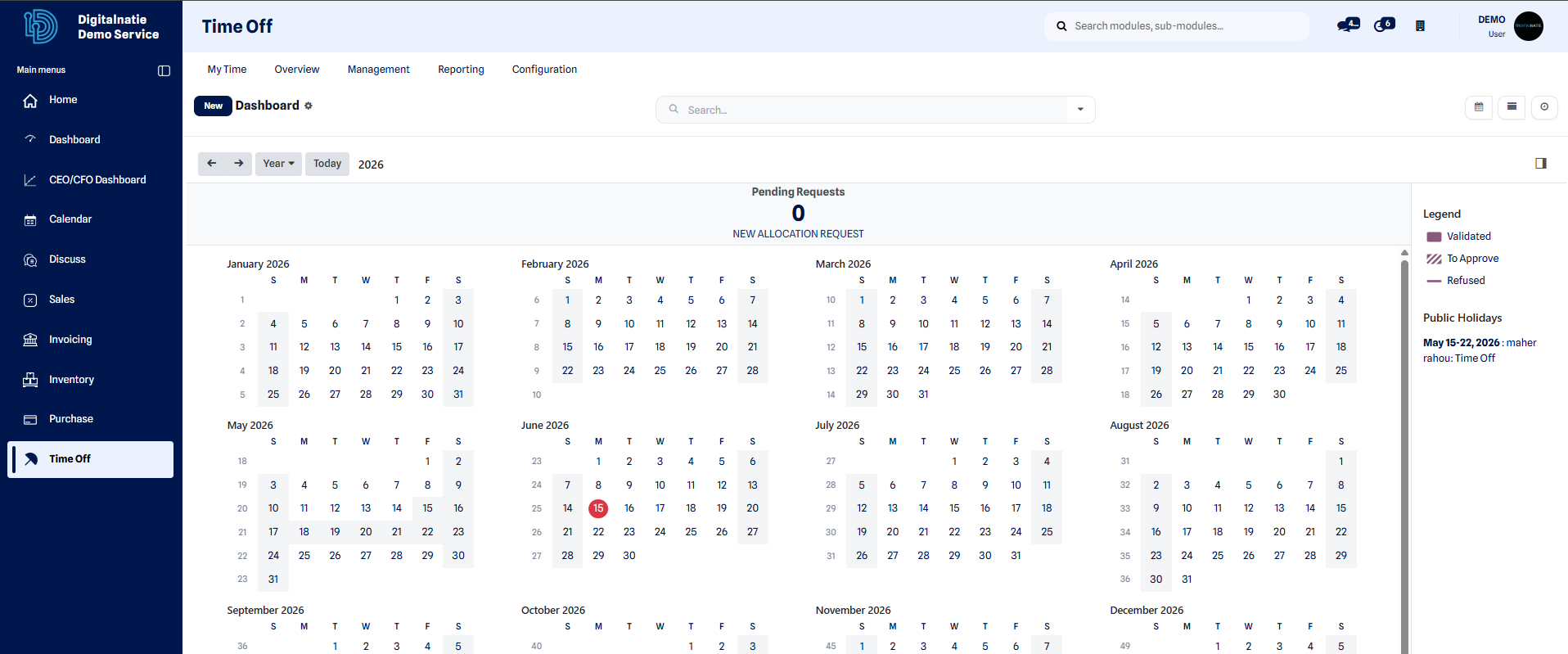 Team time off overview and availability planning
